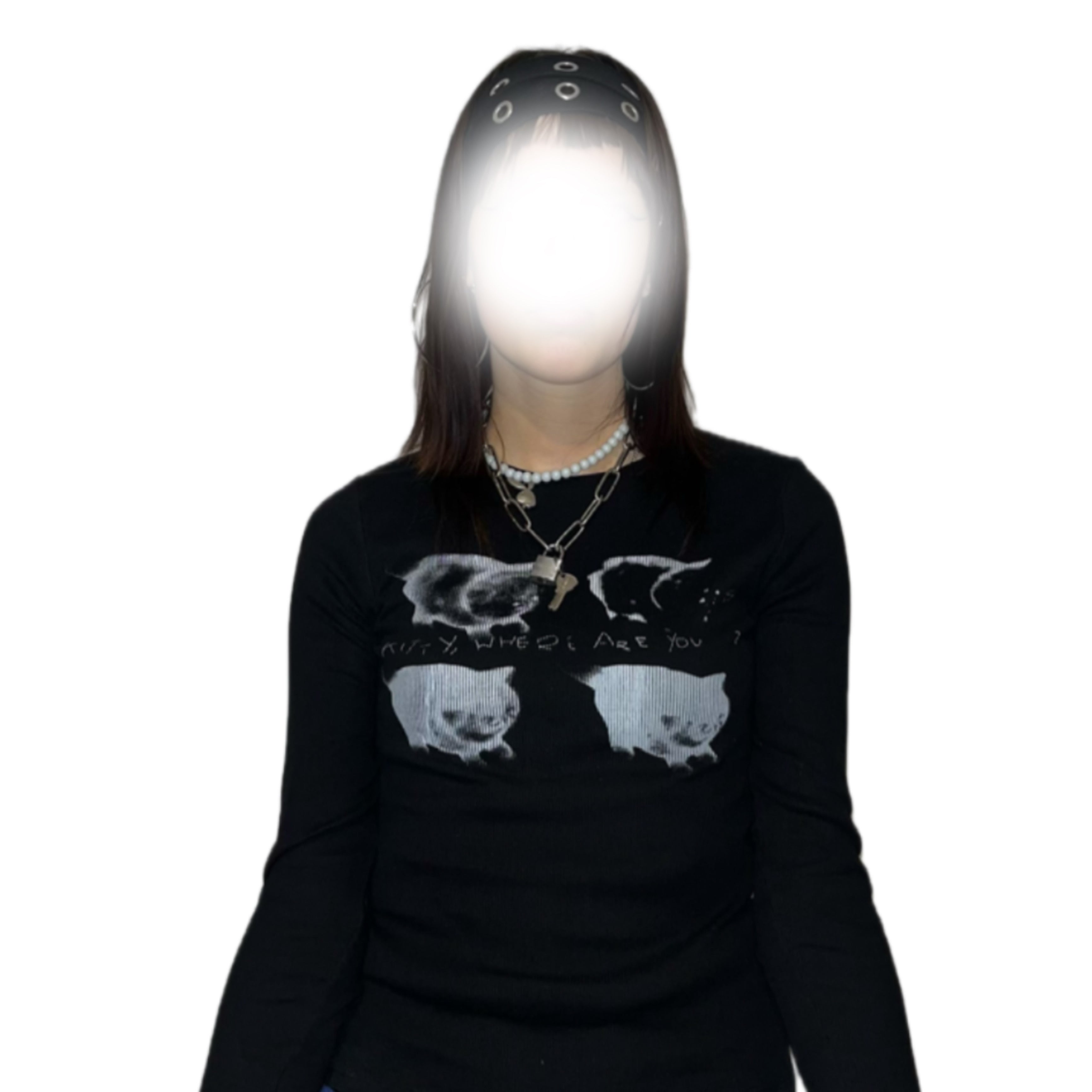 felicijax x pati.sgc1ub, chubby awkward cat screen print long sleeve