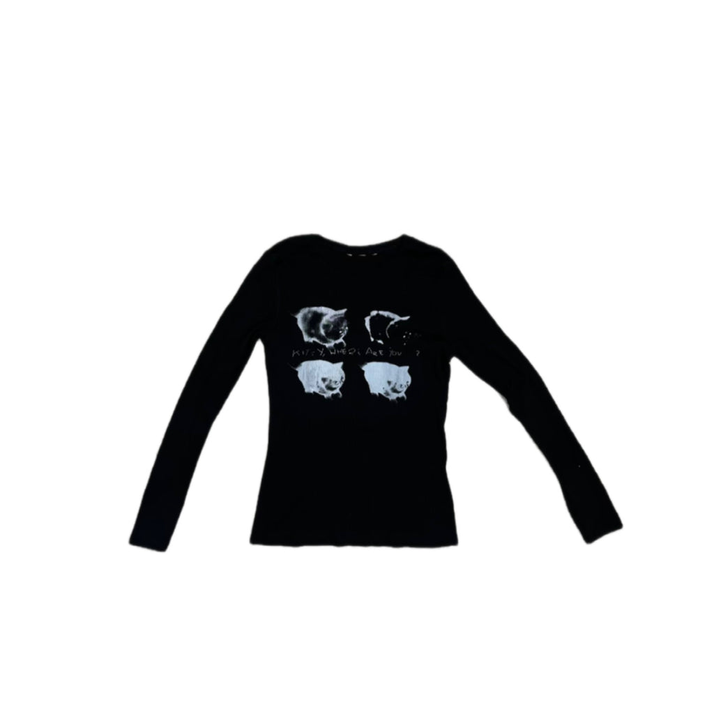 felicijax x pati.sgc1ub, chubby awkward cat screen print long sleeve
