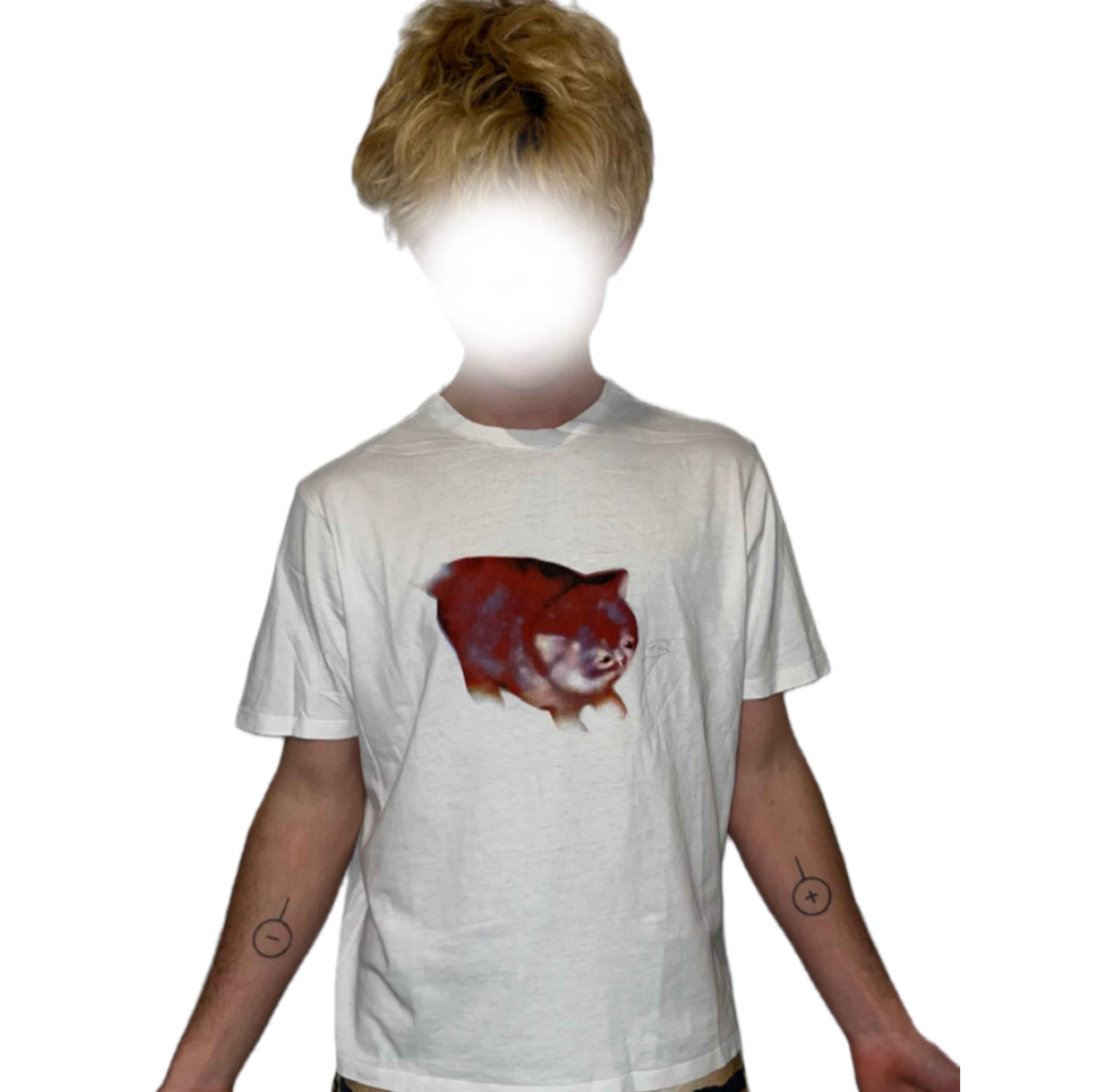 felicijax x pati.sgc1ub, chubby awkward cat screen print T Shirt